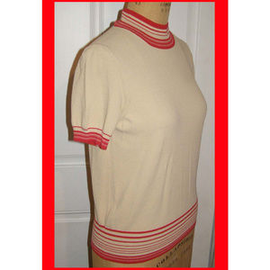 New Les Copains Beige Knit Top Large 10-12 Euro 46